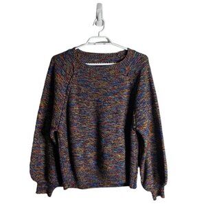 Women's Rainbow Knit Crewneck Long Sleeve Sweater